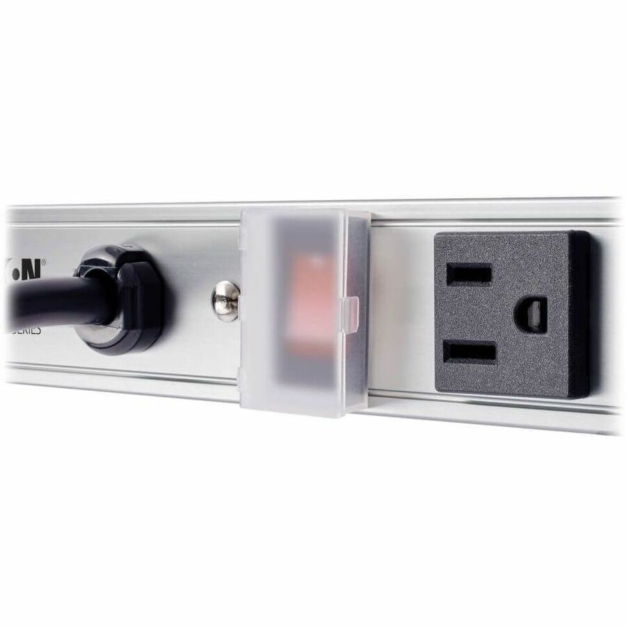 Vertical Power Strip, 8 Outlets, 15 ft Cord, Silver
