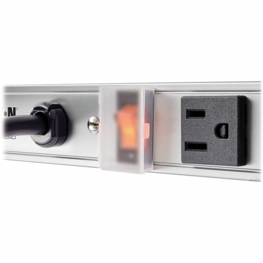 Vertical Power Strip, 8 Outlets, 15 ft Cord, Silver