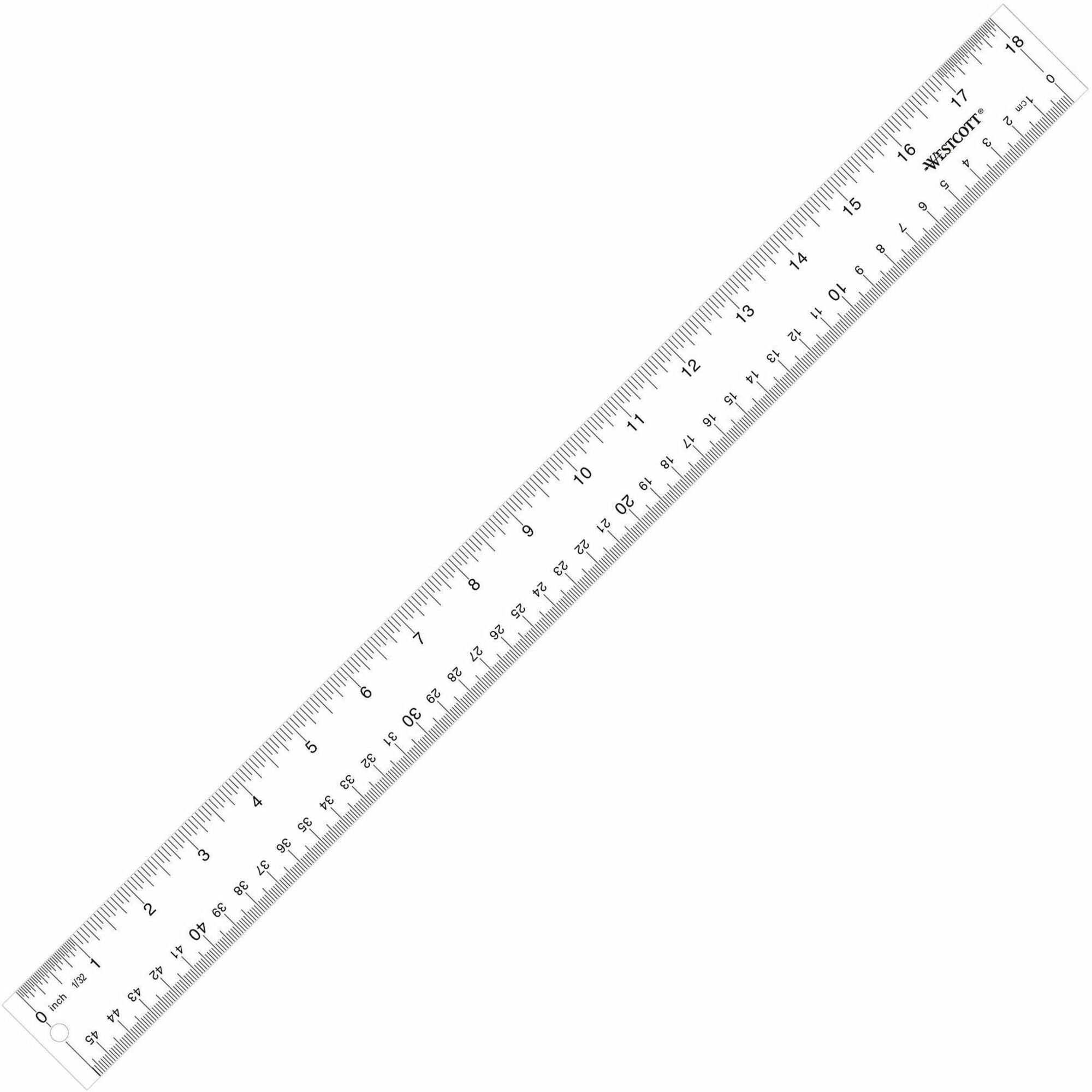 Clear Flexible Acrylic Ruler, Standard/Metric, 18" Long, Clear