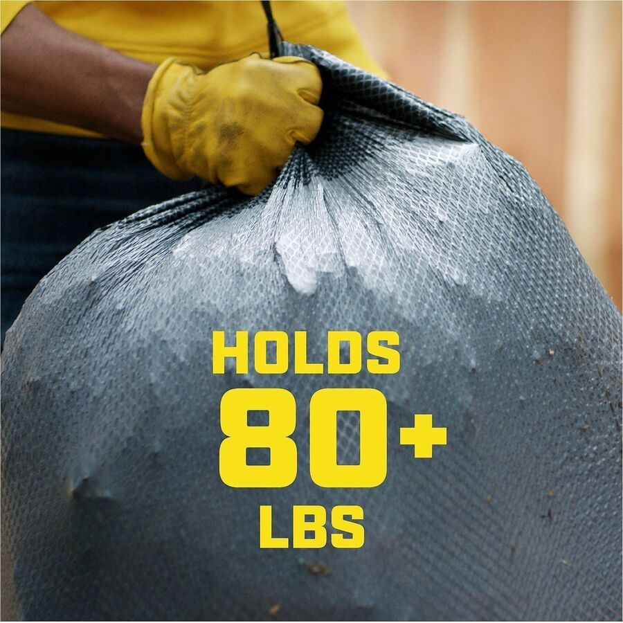 ForceFlexPlus Drawstring Large Trash Bags, 30 gal, 1.05 mil, 30" x 32", Black, 70/Box