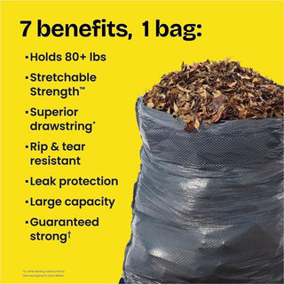 ForceFlexPlus Drawstring Large Trash Bags, 30 gal, 1.05 mil, 30" x 32", Black, 70/Box