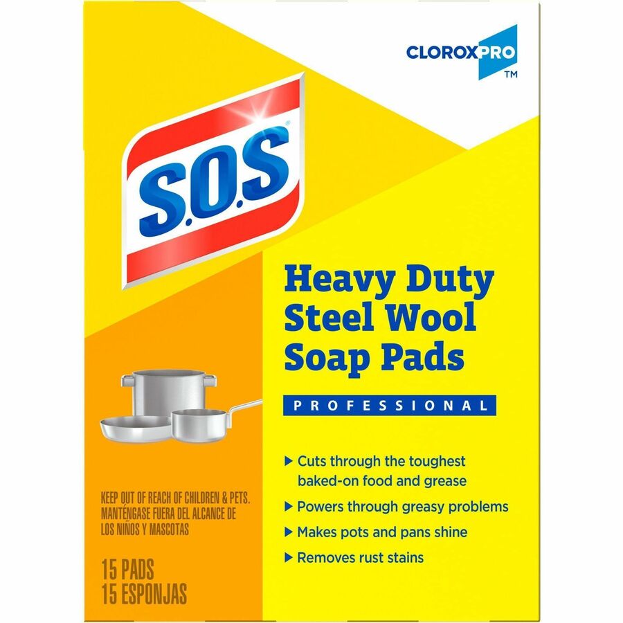 S.O.S. Steel Wool Soap Pads, Sold as 1 Box, 15 Each per Box