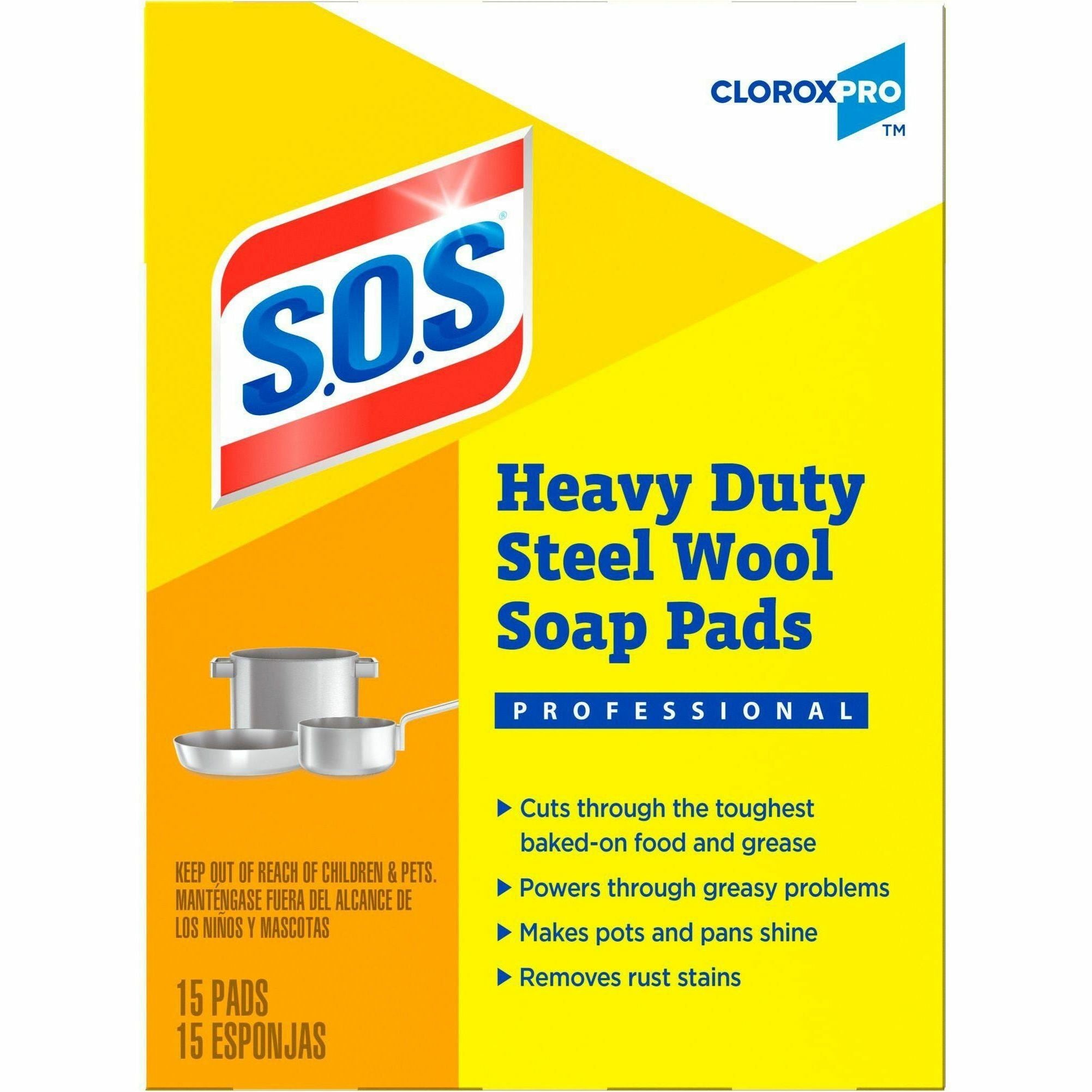 S.O.S. Steel Wool Soap Pads, Sold as 1 Box, 15 Each per Box - 3