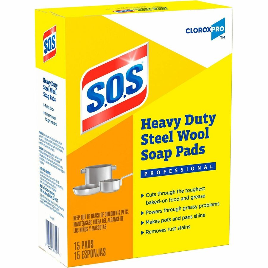 S.O.S. Steel Wool Soap Pads, Sold as 1 Box, 15 Each per Box