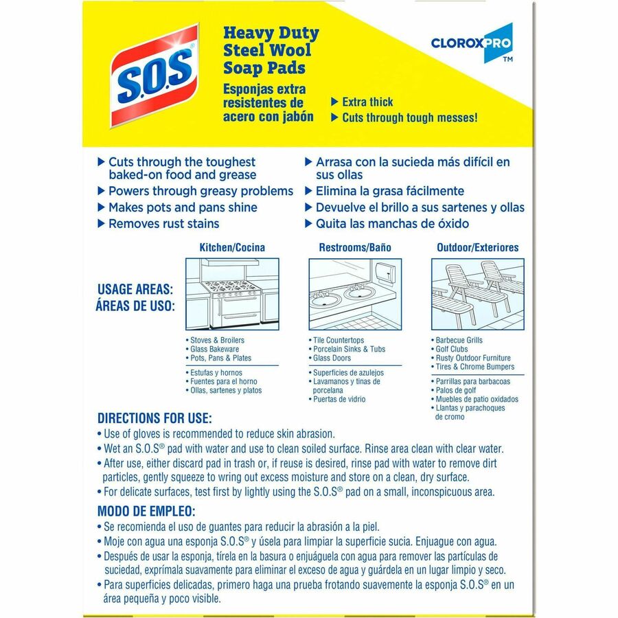 S.O.S. Steel Wool Soap Pads, Sold as 1 Box, 15 Each per Box