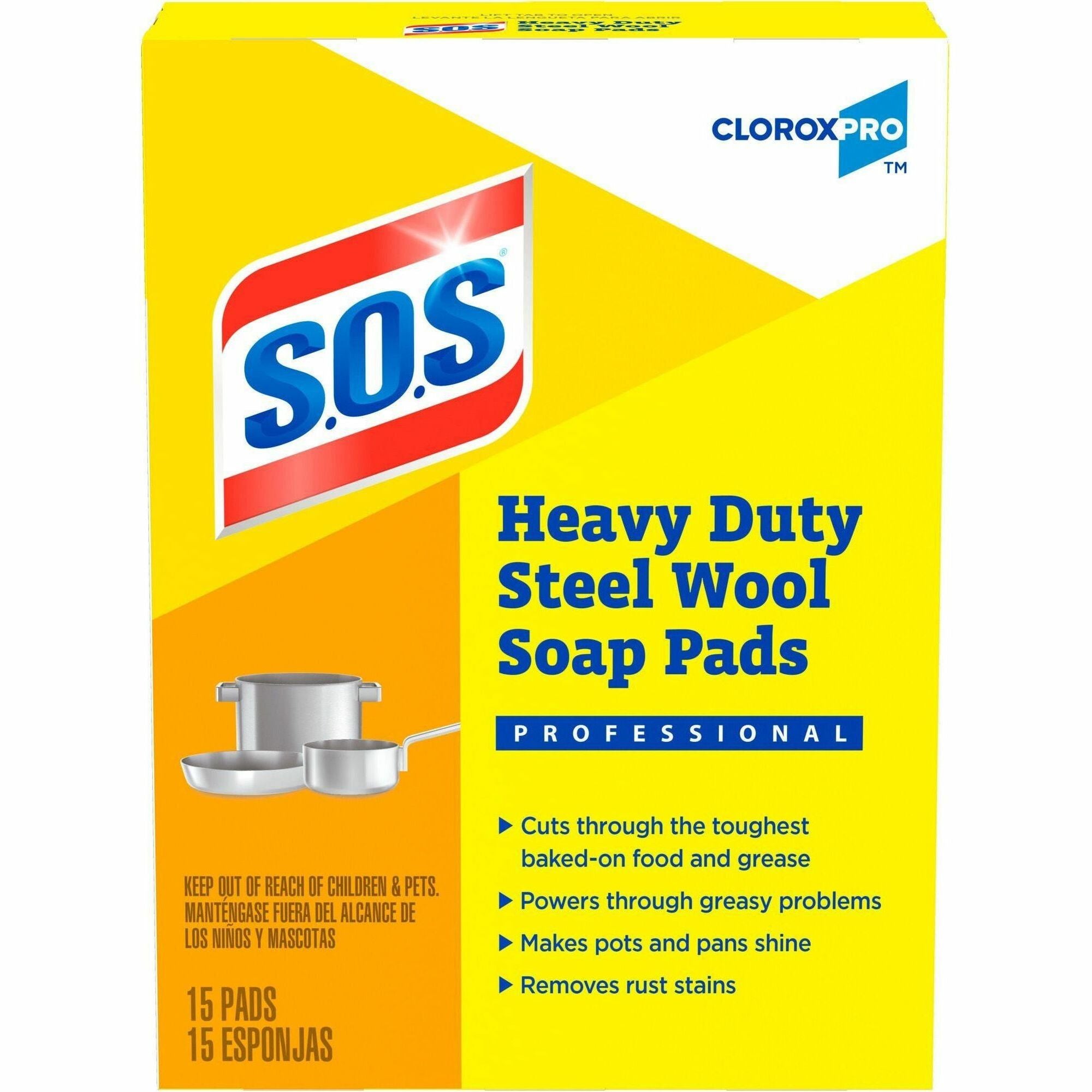 S.O.S. Steel Wool Soap Pads, Sold as 1 Box, 15 Each per Box