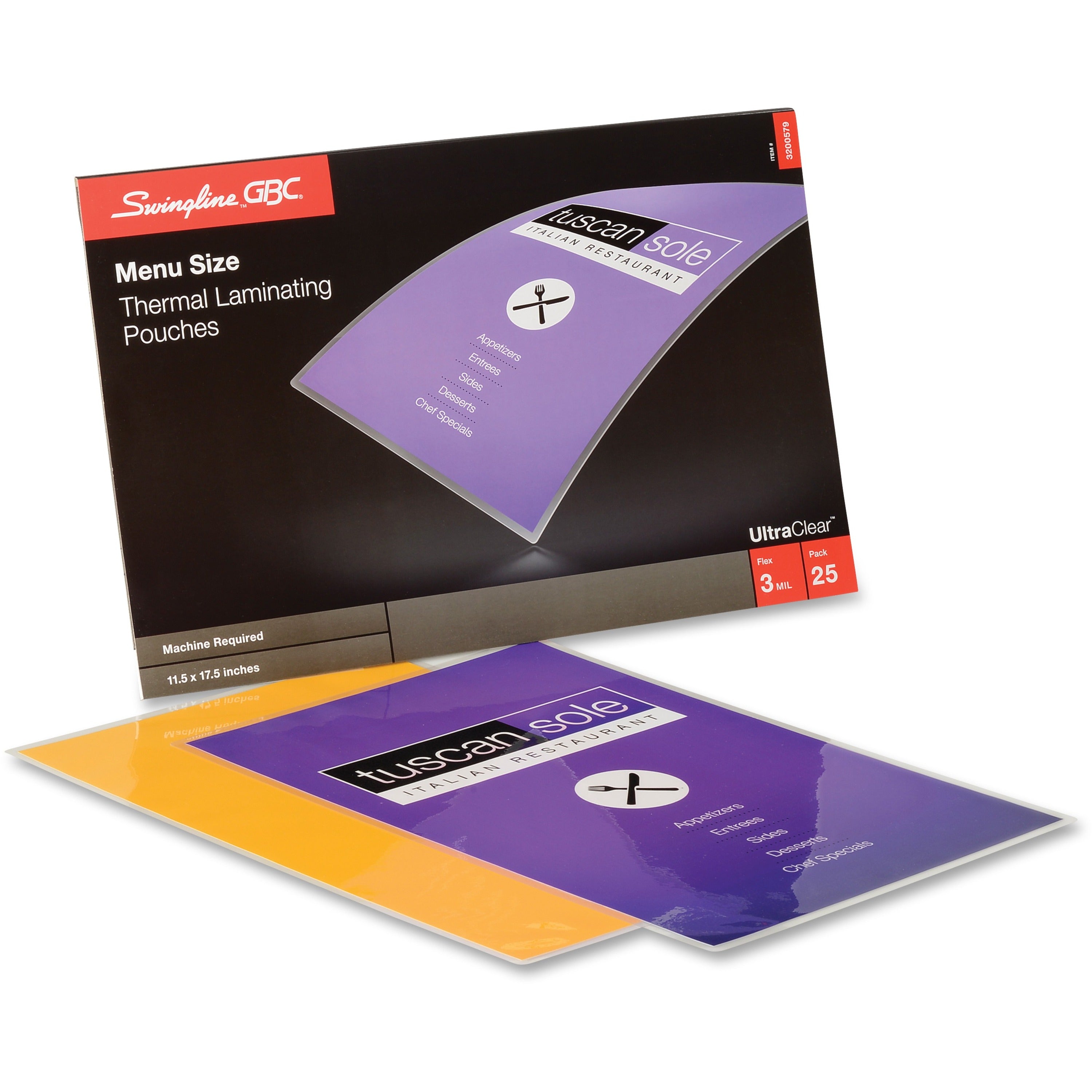 UltraClear Thermal Laminating Pouches, 3 mil, 11.5" x 17.5", Gloss Clear, 25/Pack