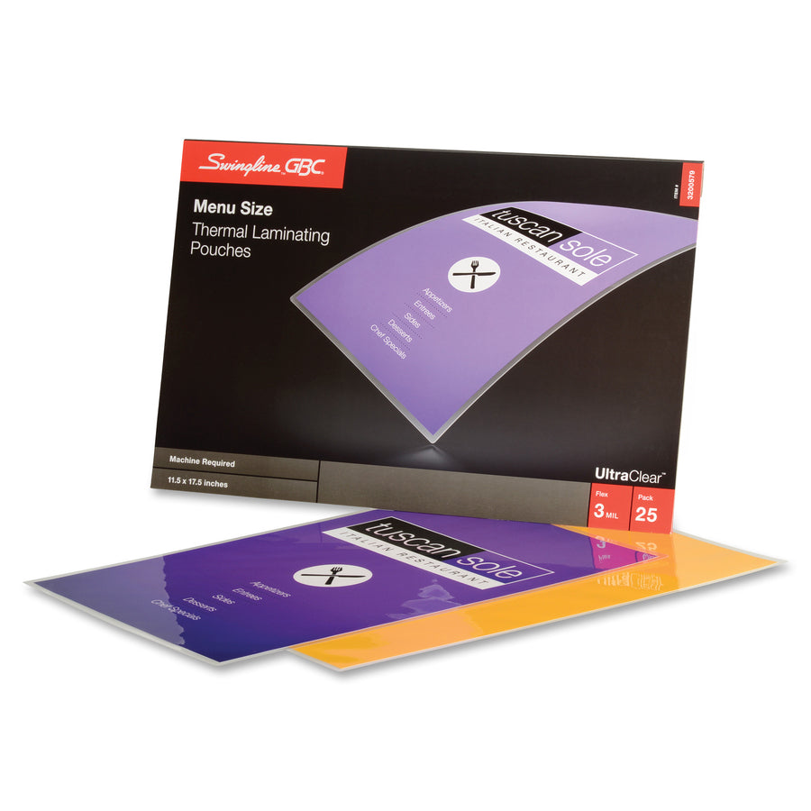 UltraClear Thermal Laminating Pouches, 3 mil, 11.5" x 17.5", Gloss Clear, 25/Pack
