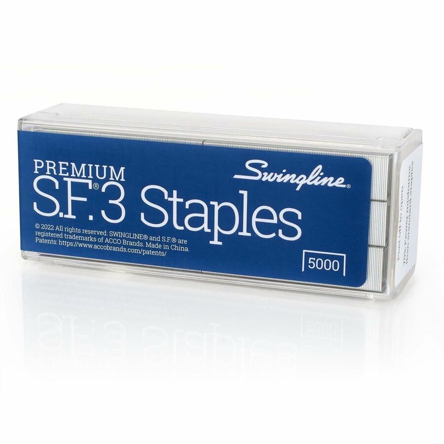 S.F. 3 Premium Staples, 0.25" Leg, 0.5" Crown, Steel, 5,000/Box