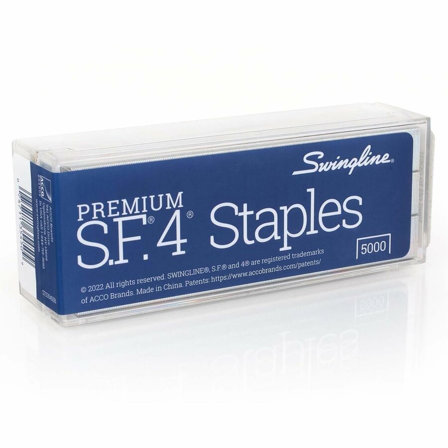 S.F. 4 Premium Staples, 0.25" Leg, 0.5" Crown, Steel, 5,000/Box