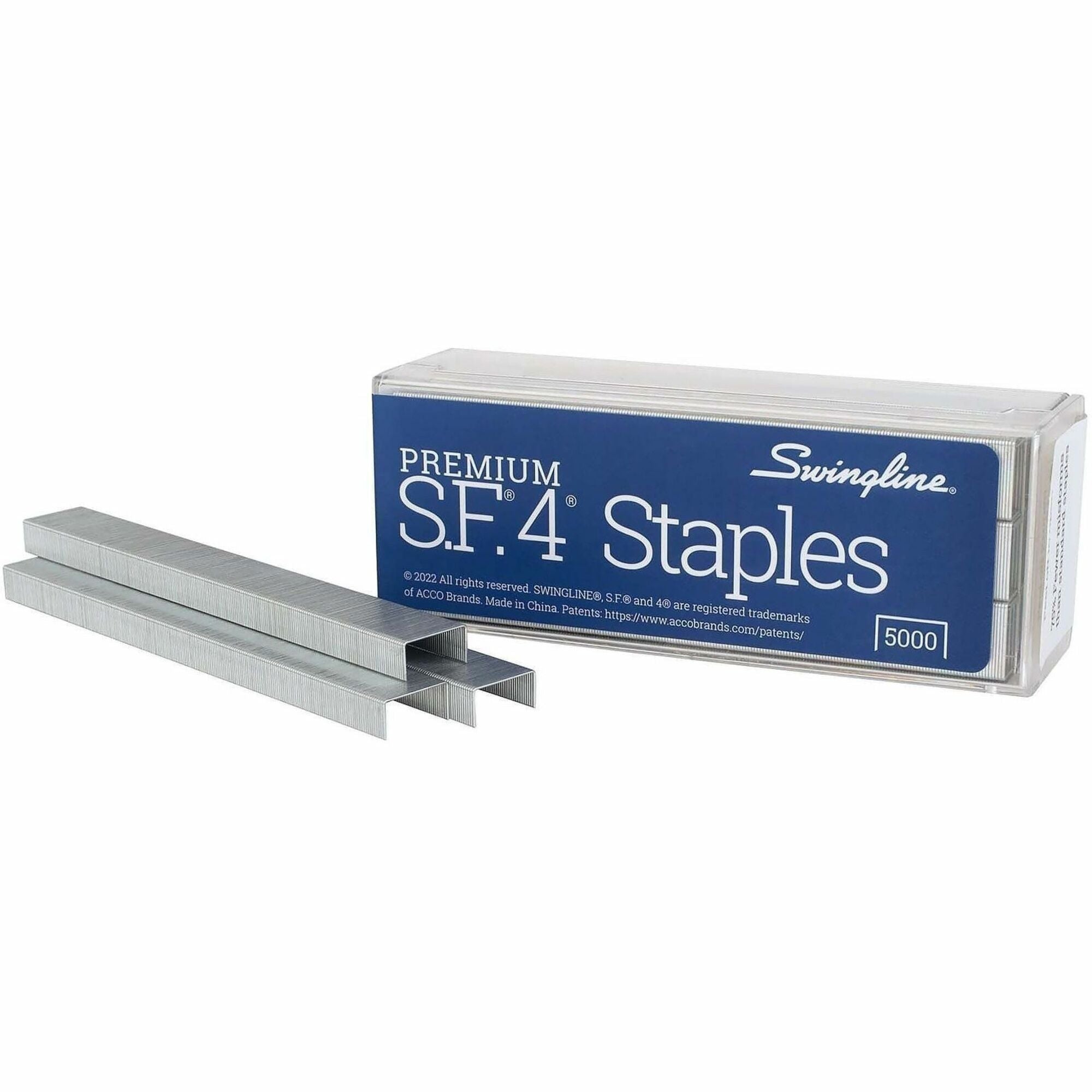 S.F. 4 Premium Staples, 0.25" Leg, 0.5" Crown, Steel, 5,000/Box