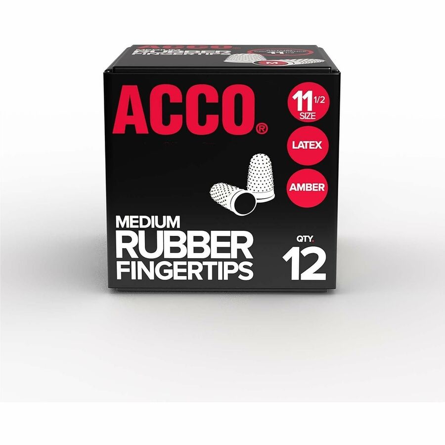 Rubber Finger Tips, 11 1/2 (Medium), Amber, Dozen