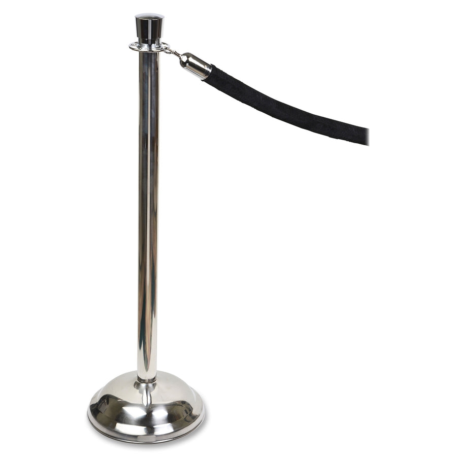 Tatco Heavy-duty Posts for Stanchion - Stainless Steel 41" Post Black Rope - Chrome - 2 / Box - 
