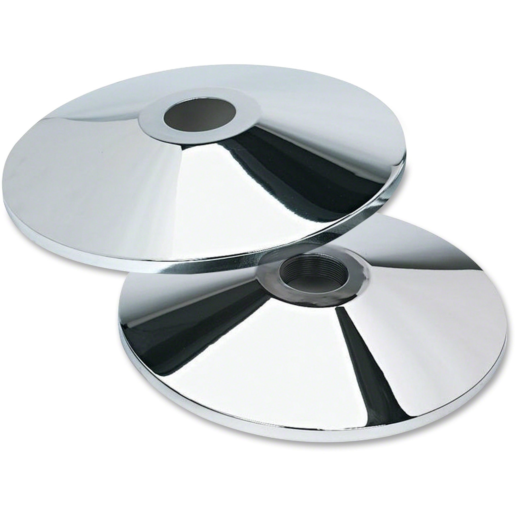 Adjusta-Tape Crowd Control Stanchion Base Only, Polished Aluminum, 14" Diameter, Silver, 2/Box
