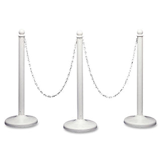 Tatco Plastic Stanchions and Chains - White Plastic 39" Post - White - 6 / Box - 