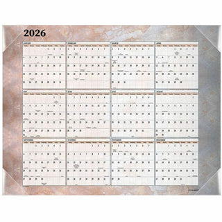 Marbled Desk Pad, Marbled Artwork, 22 x 17, White/Multicolor Sheets, Clear Corners, 12-Month (Jan to Dec): 2024