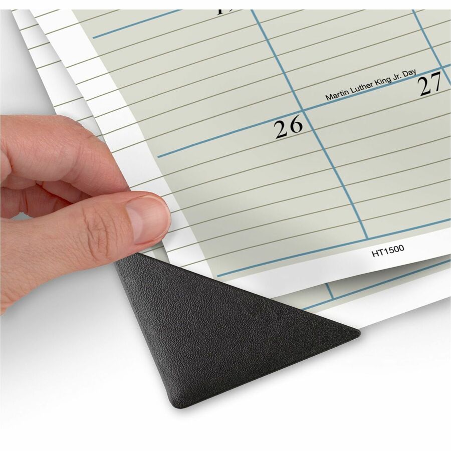 Executive Monthly Desk Pad Calendar, 22 x 17, White Sheets, Black Corners, 12-Month (Jan to Dec): 2024