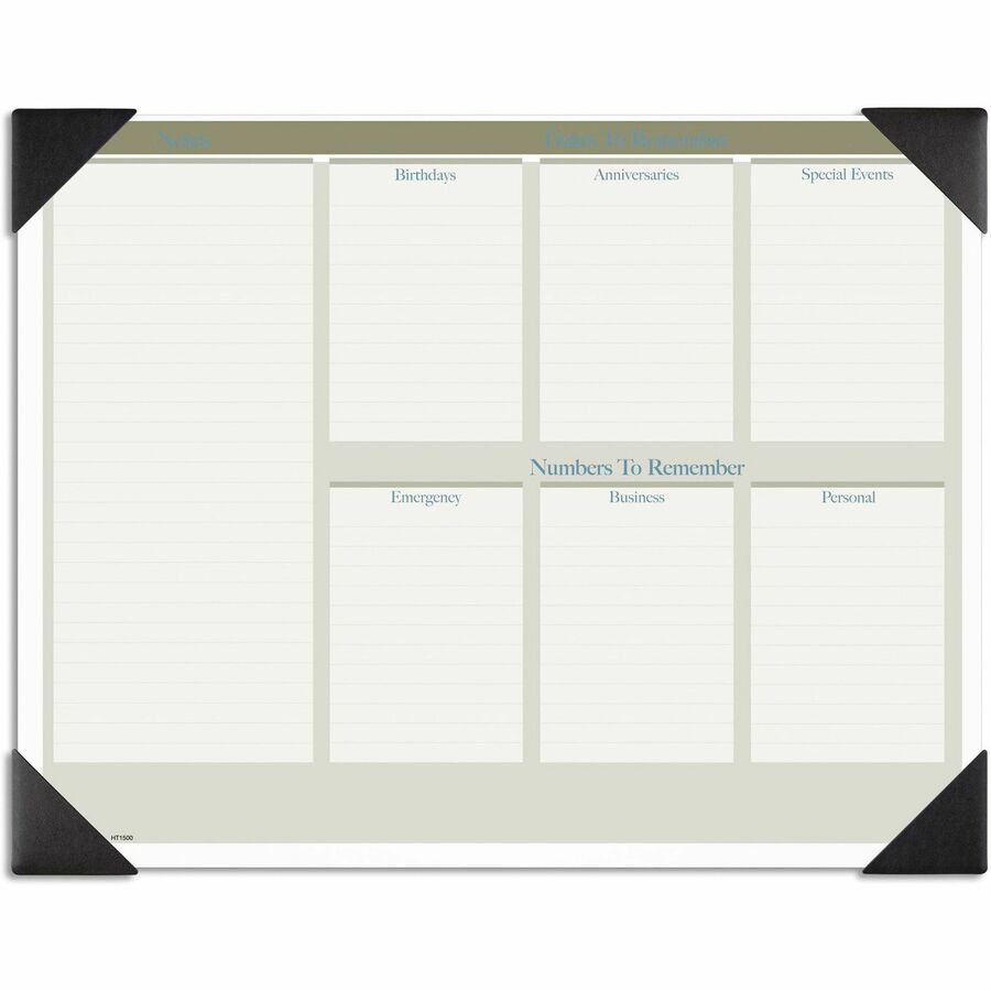 Executive Monthly Desk Pad Calendar, 22 x 17, White Sheets, Black Corners, 12-Month (Jan to Dec): 2024