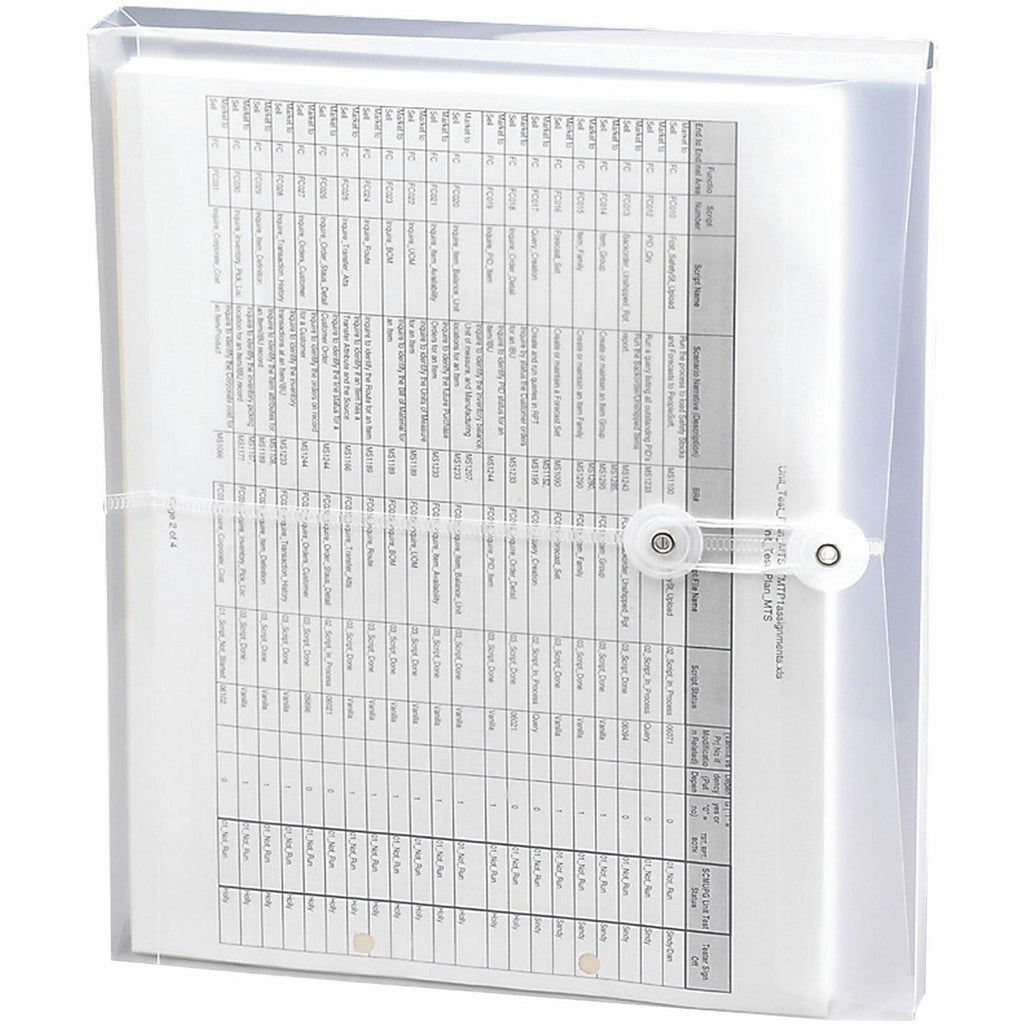 Poly String and Button Interoffice Envelopes, Open-Side (Horizontal), 9.75 x 11.63, Clear, 5/Pack