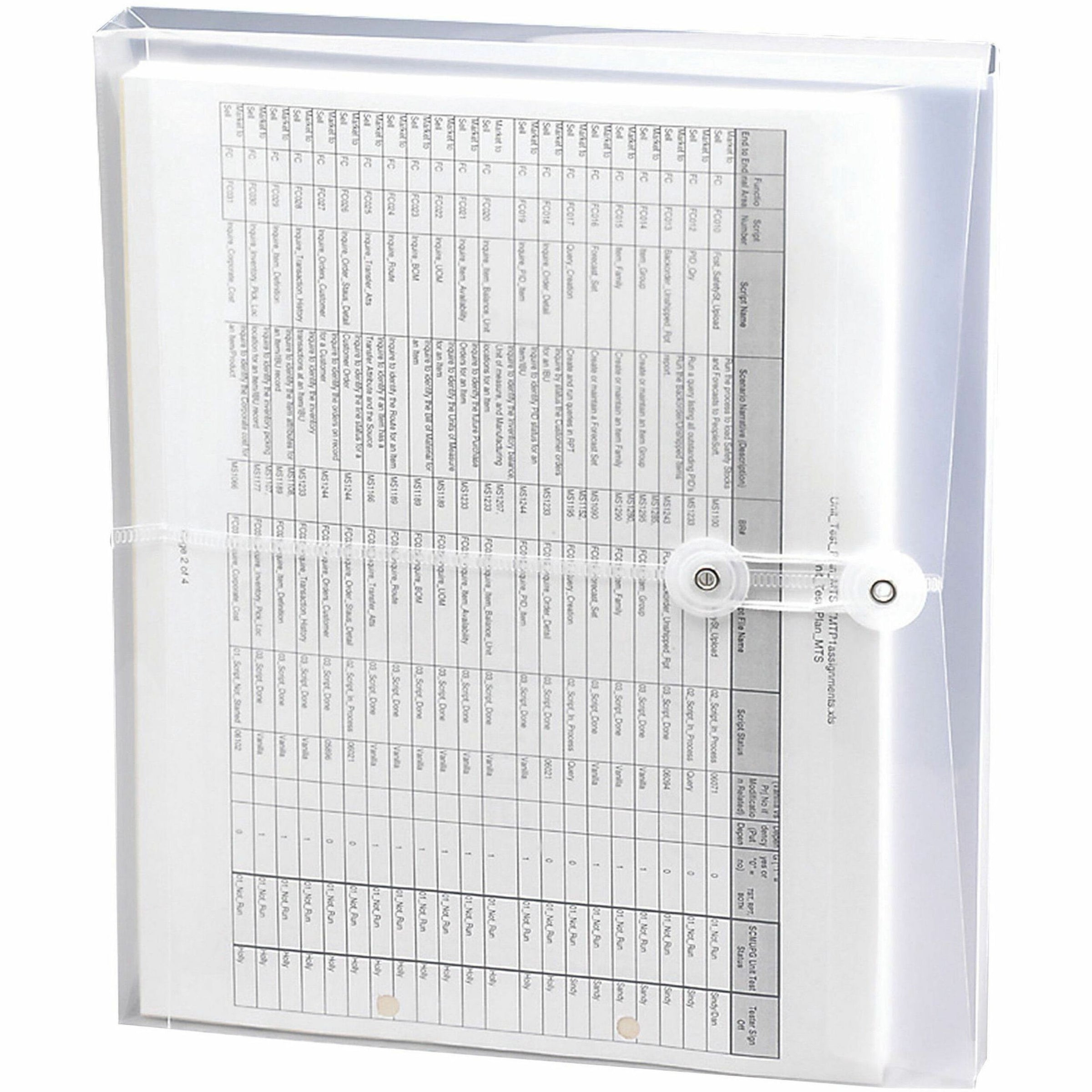 Poly String and Button Interoffice Envelopes, Open-Side (Horizontal), 9.75 x 11.63, Clear, 5/Pack