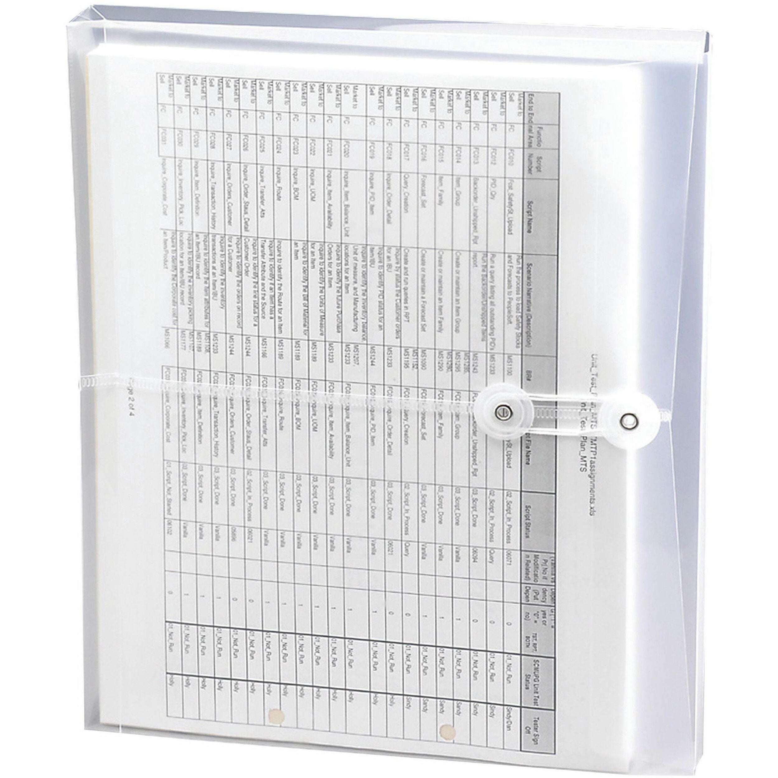 Poly String and Button Interoffice Envelopes, Open-Side (Horizontal), 9.75 x 11.63, Clear, 5/Pack