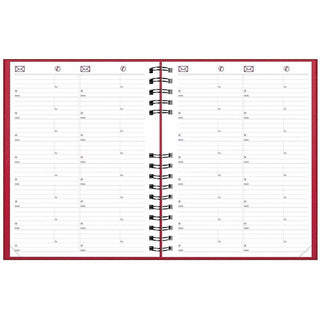CoilPro Daily Planner, 10 x 7.88, Red Cover, 12-Month (Jan to Dec): 2024