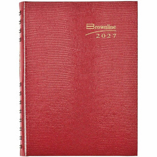 CoilPro Ruled Daily Planner, 8.25 x 5.75, Red Cover, 12-Month (Jan to Dec): 2024