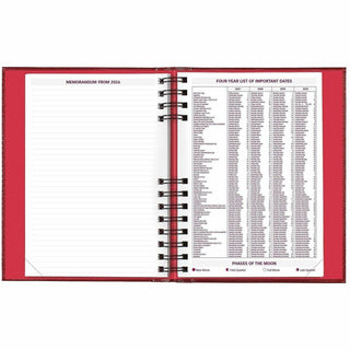 CoilPro Ruled Daily Planner, 8.25 x 5.75, Red Cover, 12-Month (Jan to Dec): 2024