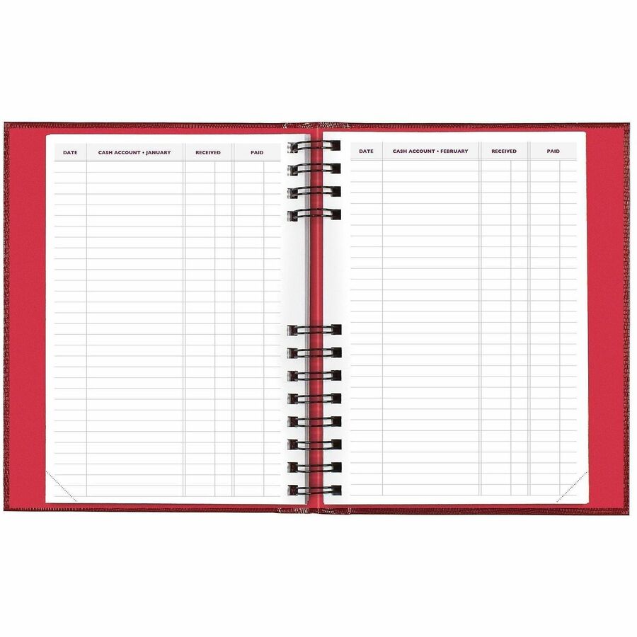 CoilPro Ruled Daily Planner, 8.25 x 5.75, Red Cover, 12-Month (Jan to Dec): 2024