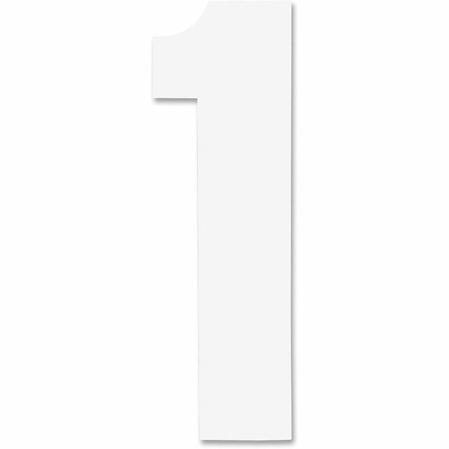 Chartpak Permanent Adhesive Vinyl Numbers - 23 x Numbers Shape - Self-adhesive - Helvetica Style - Easy to Use - 4" Height - White - Vinyl - 1 / Pack - 