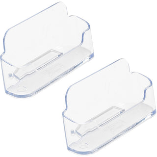 Deflecto Business Card Holders - 1.8" x 3.9" x 1.4" x - Plastic - 2 / Pack - Clear