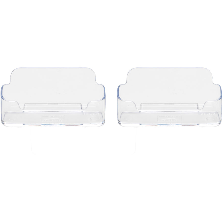 Deflecto Business Card Holders - 1.8" x 3.9" x 1.4" x - Plastic - 2 / Pack - Clear - 