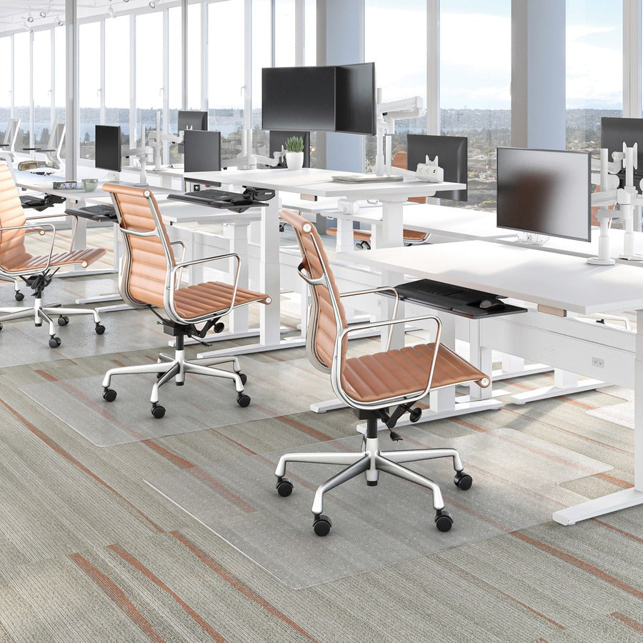 EconoMat Occasional Use Chair Mat for Low Pile Carpet, 45 x 53, Wide Lipped, Clear