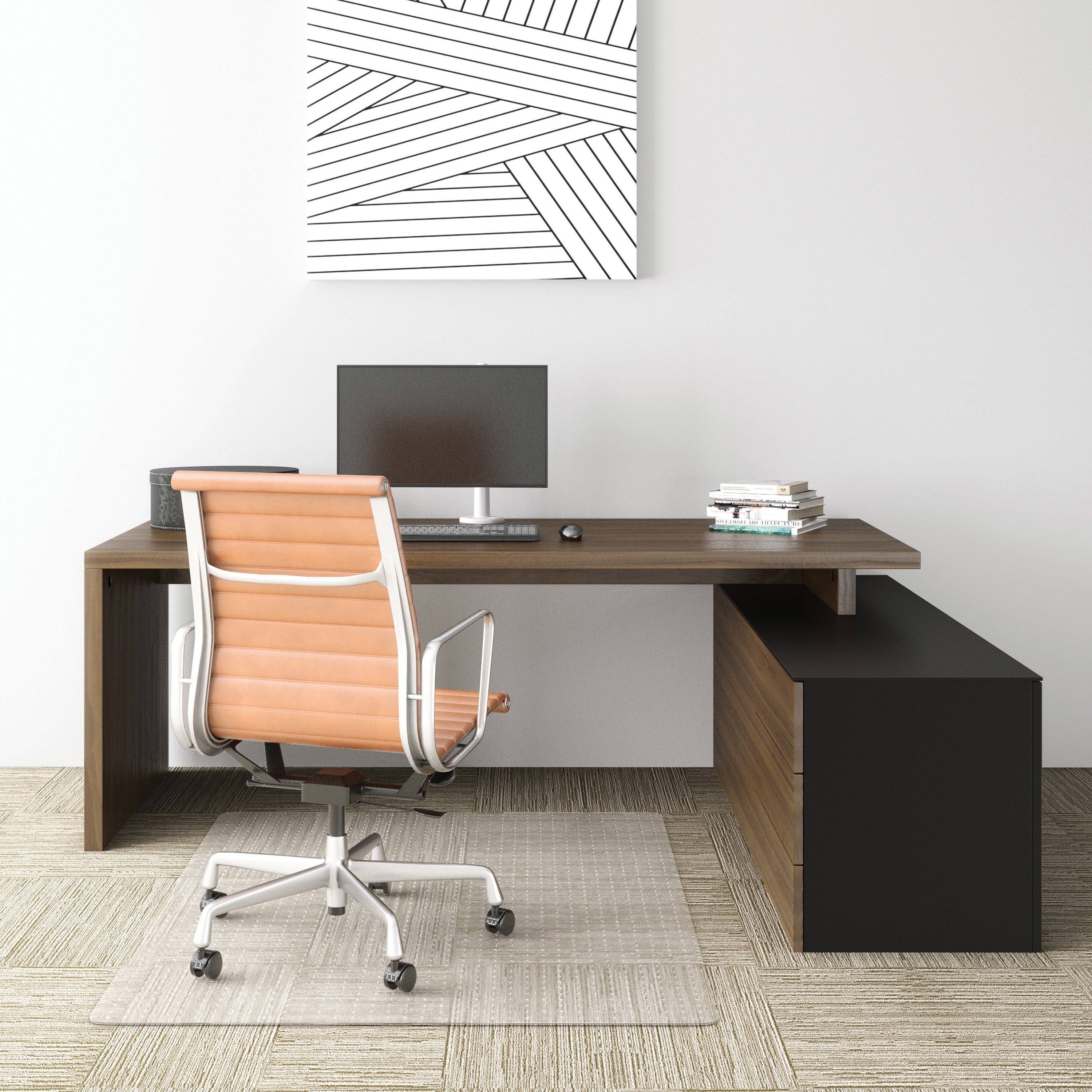 EconoMat Occasional Use Chair Mat, Low Pile Carpet, Flat, 46 x 60, Rectangle, Clear
