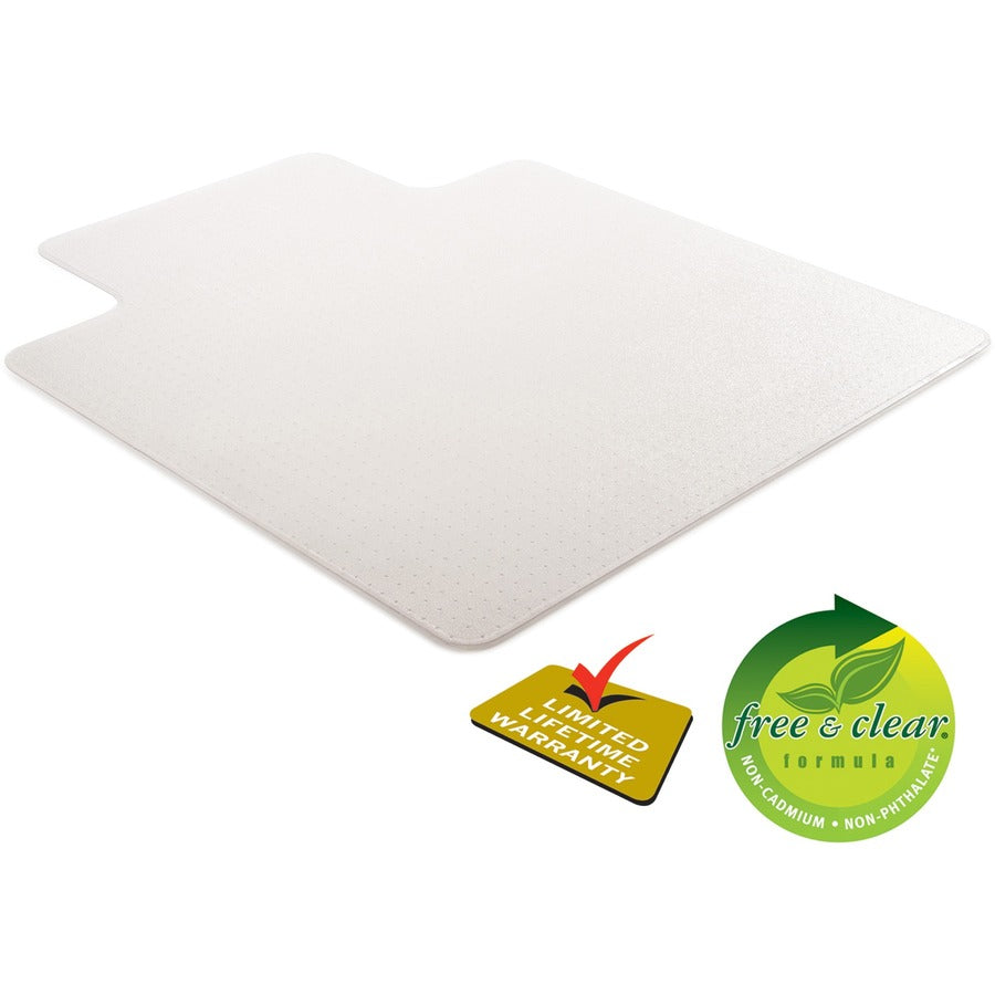 RollaMat Frequent Use Chair Mat, Med Pile Carpet, Flat, 45 x 53, Wide Lipped, Clear