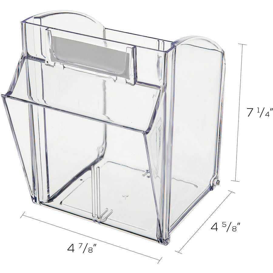 Deflecto Tilt Bin Interlocking Multi-Bin Storage Organizer - 4 Compartment(s)Desktop - White - 1 Each - 