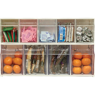 Deflecto Tilt Bin Interlocking Multi-Bin Storage Organizer - 5 Compartment(s) - 6.5" Height x 23.6" Width x 5.3" DepthDesktop - White - 1 Each