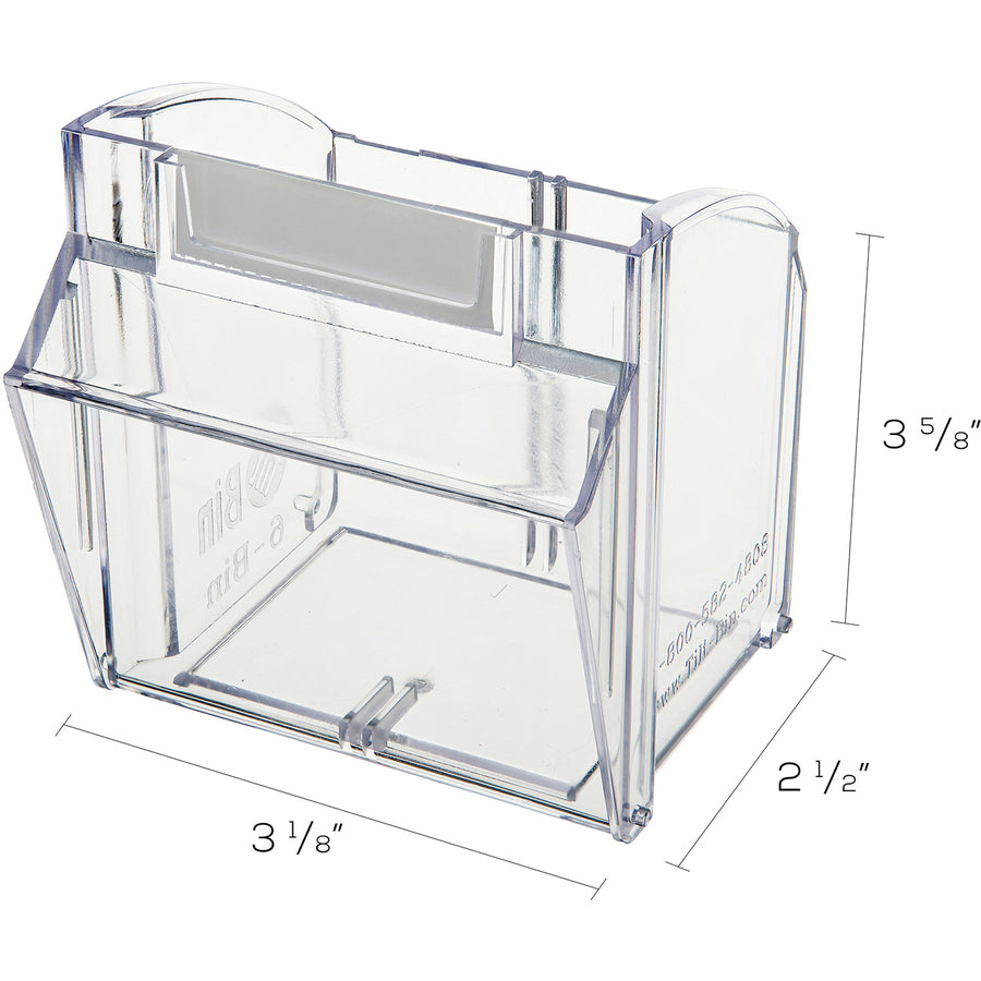 Deflecto Tilt Bin Interlocking Multi-Bin Storage Organizer - 6 Compartment(s) - 4.5" Height x 23.6" Width x 3.6" DepthDesktop - Interlockable, Lockable - White - 1 Each