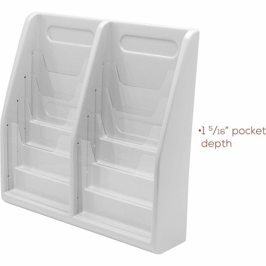 Multi-Tiered Desktop/Wall-Mount Literature Holders, 20.25w x 5d x 19.88h, Gray, Ships in 4-6 Business Days