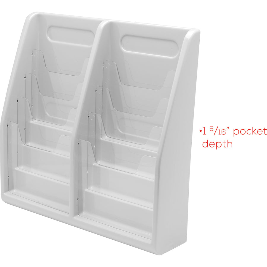 Multi-Tiered Desktop/Wall-Mount Literature Holders, 20.25w x 5d x 19.88h, Gray, Ships in 4-6 Business Days