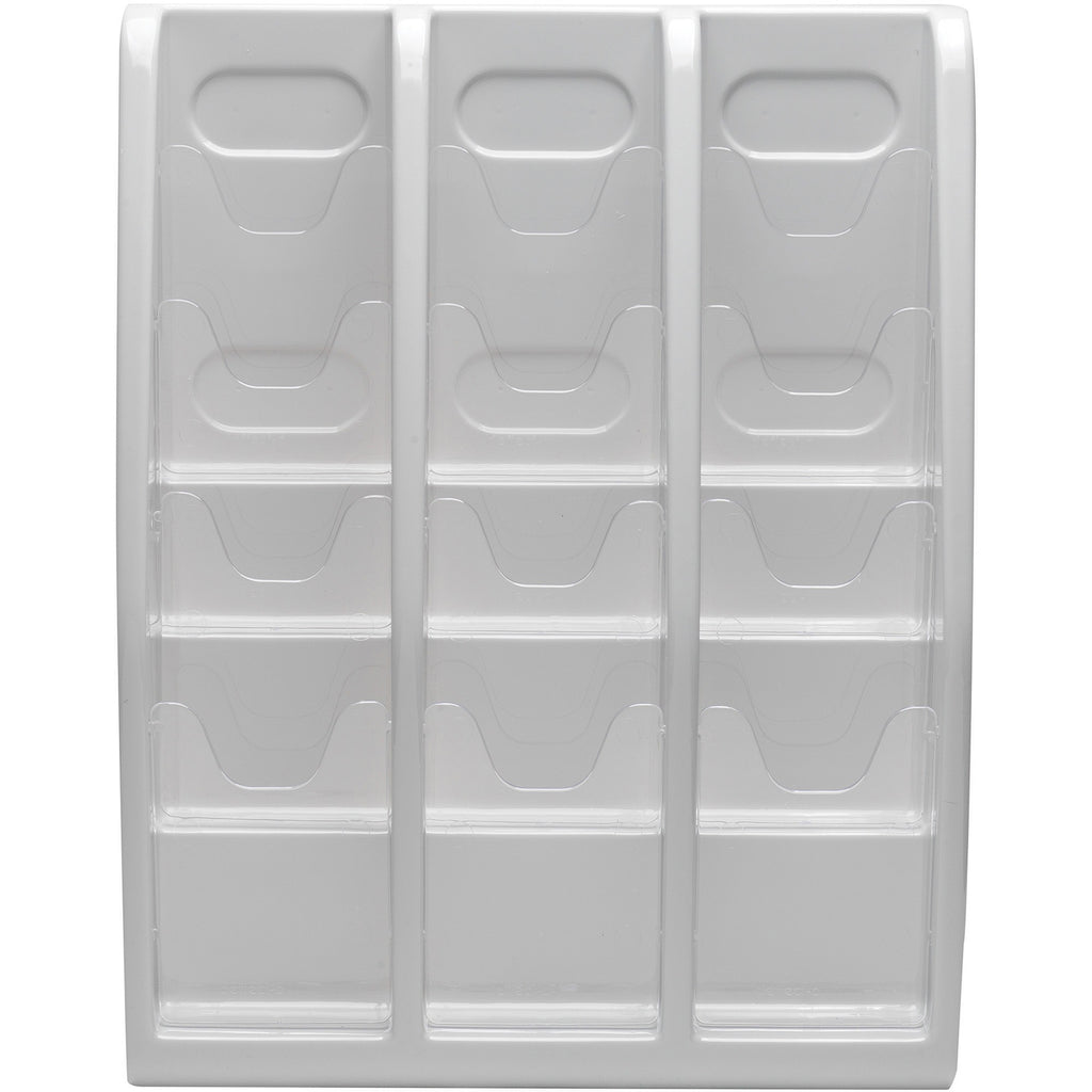 deflecto-multi-compartment-literature-display-12-pockets-198-height-x-158-width-x-5-depthdesktop-durable-lightweight-gray-plastic-1-each_def52809 - 2