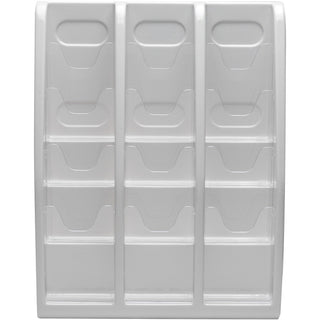 Deflecto Multi-Compartment Literature Display - 12 Pocket(s) - 19.8" Height x 15.8" Width x 5" DepthDesktop - Durable, Lightweight - Gray - Plastic - 1 Each