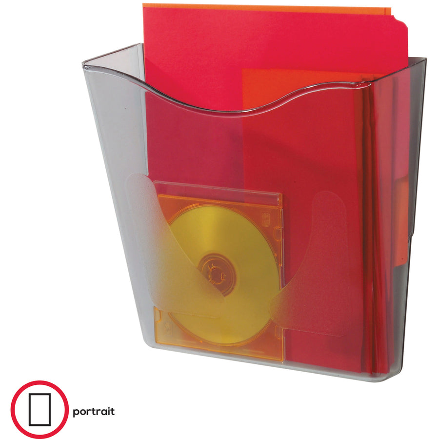 Euro-Style DocuPocket Portrait Wall File, A4/Legal/Letter/Magazines/Portfolio Size, 10.25" x 4" x 10", Smoke