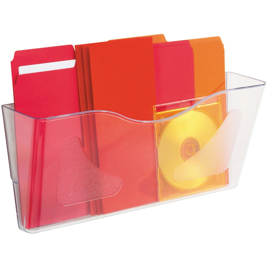 Euro-Style DocuPocket Landscape Wall File, Larger Files/Tabloid Size, 15" x 4" x 6.63", Clear