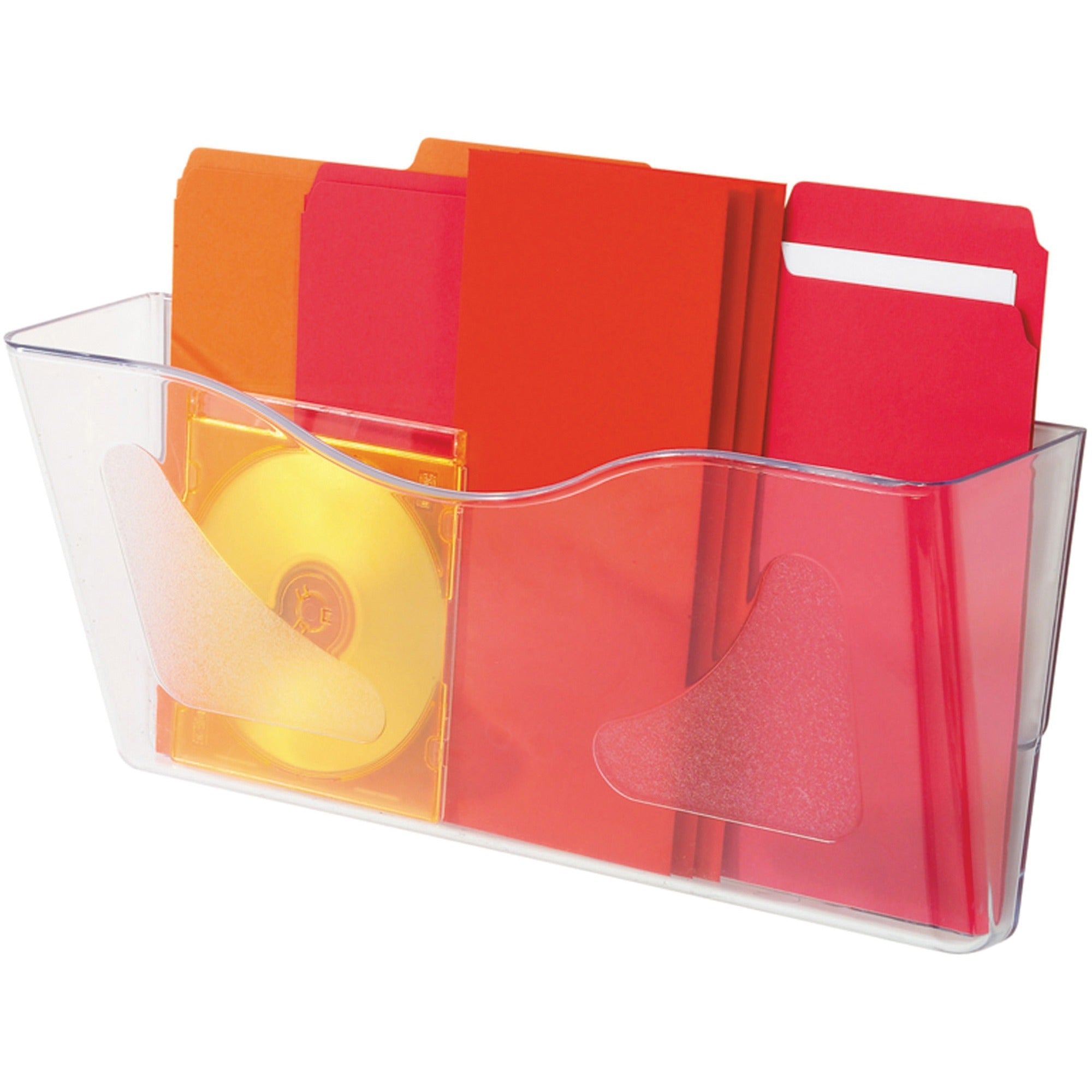 Euro-Style DocuPocket Landscape Wall File, Larger Files/Tabloid Size, 15" x 4" x 6.63", Clear