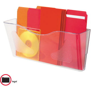 Euro-Style DocuPocket Landscape Wall File, Larger Files/Tabloid Size, 15" x 4" x 6.63", Clear