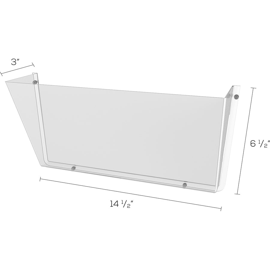 Unbreakable DocuPocket Wall File, Letter Size, 14.5" x 3" x 6.5", Clear