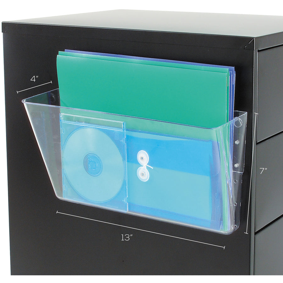 Magnetic DocuPocket Wall File, Letter Size, 13" x 4" x 7", Clear