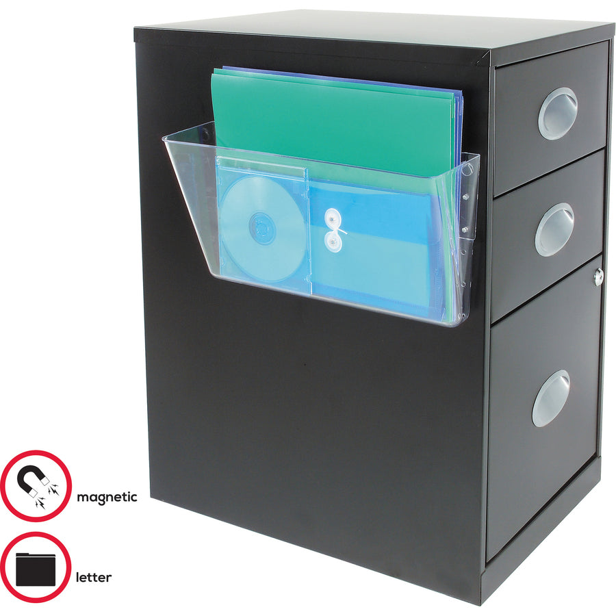 Magnetic DocuPocket Wall File, Letter Size, 13" x 4" x 7", Clear