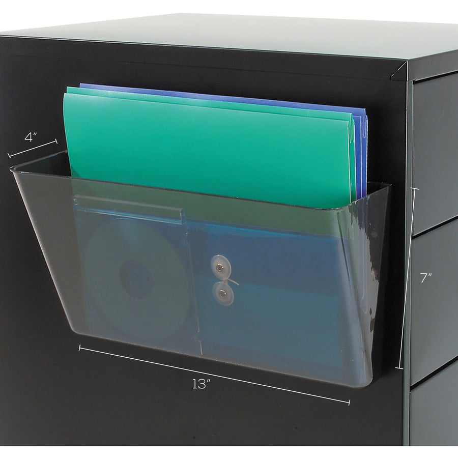Magnetic DocuPocket Wall File, Letter Size, 13" x 4" x 7", Smoke